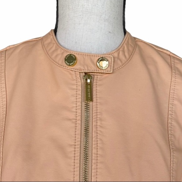 CALVIN KLEIN FAUX LEATHER JACKET - PAPAYA - Picture 4 of 8